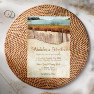 Convite de Casamento de Verão na Praia do Lago