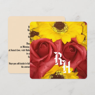 Convite de casamento de verão rosas girassol foto