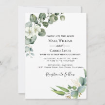 Convite de Casamento de Verde Eucalipto Rústico