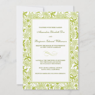 Convite De Casamento De Verdes limões Florais De R