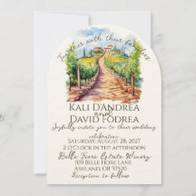 Convite De Casamento De Vinha De Aquarela