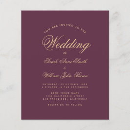 Convite de casamento de vinho orçamentário cor dou