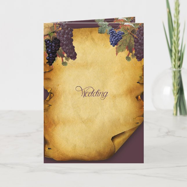 Convite de casamento de vinícola com videira dobra (Winery Wedding Invitation)