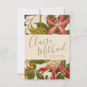 Convite De Casamento De Vintage Red Passision Flow