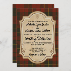Convite De Casamento De Wallace Tartan