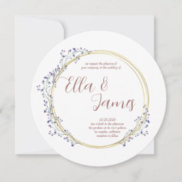 Convite De Casamento De Watercolor Floral Wreath