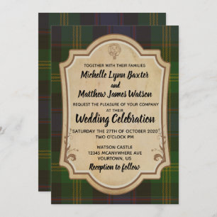 Convite De Casamento De Watson Tartan