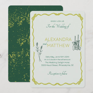 Convite de Casamento de Whimsical Squiggle com Arc