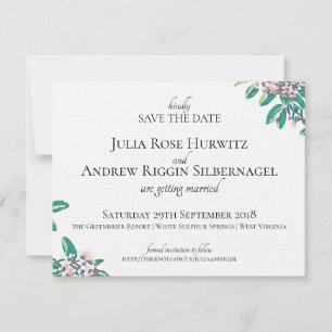 Convite de casamento de White Sulphur Springs