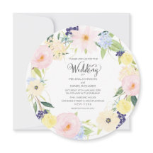 Convite De Casamento De Wreath Floral Com Primaver