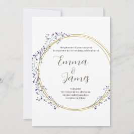 Convite De Casamento De Wreath Floral Por Aquarela
