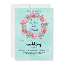Convite De Casamento De Wreath Por Aquarela Floral