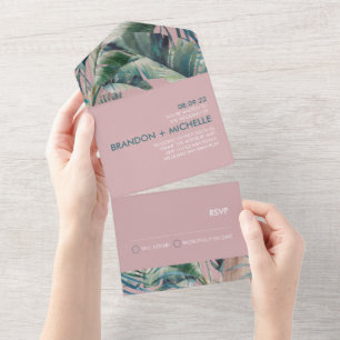 Convite de Casamento Deco Estilo Tropical