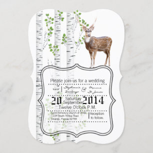 Convite de casamento "Deer Doe Buck Woodland Hunt"