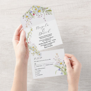 Convite de casamento Delicado de Primavera de Flor