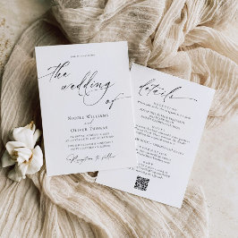 Convite de Casamento Delicado Preto e Branco