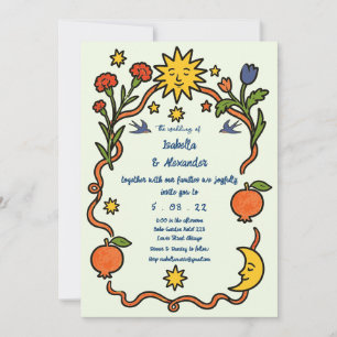 Convite de Casamento Desenhado à Mão