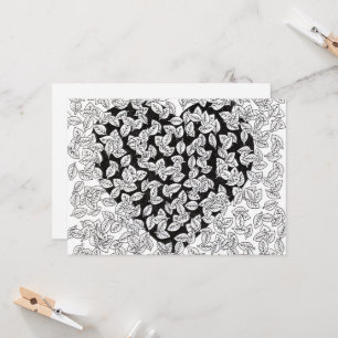 Convite de Casamento Desenho Abstrato de Folhas co