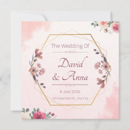 Convite de Casamento – Desenho de Aquarela Floral