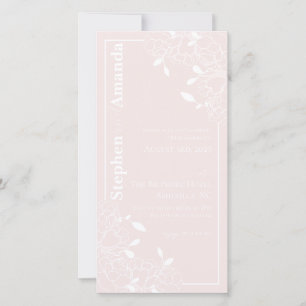 Convite de Casamento Desenho Floral Rosa Borgonha