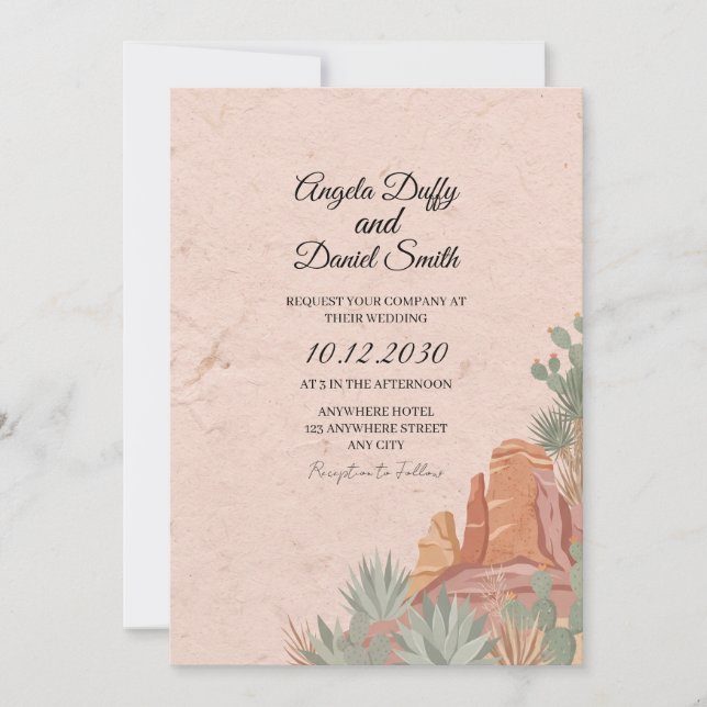 Convite de Casamento Desert Boho (Frente)