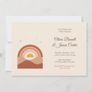 Convite de Casamento Desert Boho Sun Terracotta