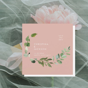 Convite de casamento Desert Pink Eucalyptus