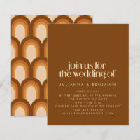 Convite de casamento Design Brown do Groovy de Orç