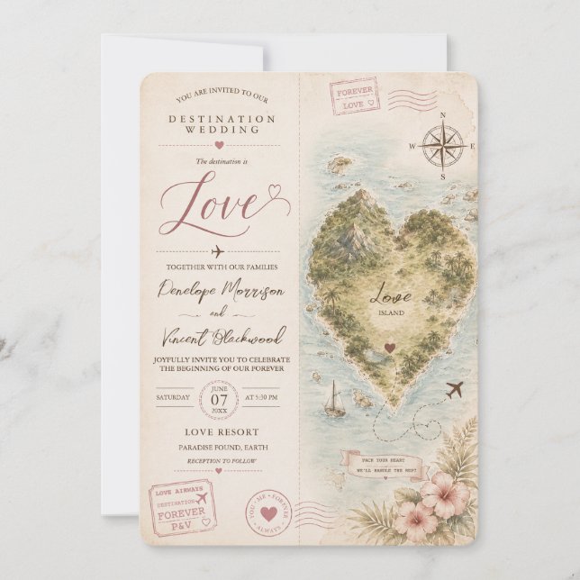 Convite de Casamento: Destino: Amor (Frente)