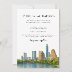 Convite de Casamento Destino com a Silhueta de Aus