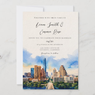Convite de Casamento Destino com Silhueta de AUSTI