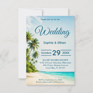 Convite de Casamento Destino Paraíso Oceânico