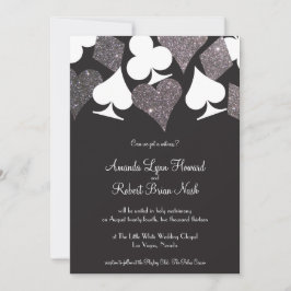 Convite de casamento Destino Vegas Faux Silver Gli