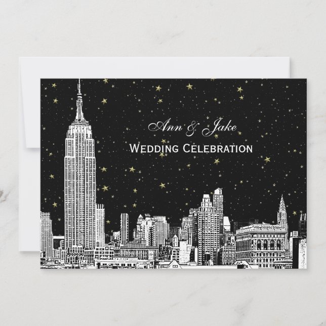 Convite de Casamento DIY Etch Estrela do Horizonte (Frente)
