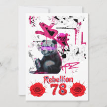 Convite de casamento diy Rebellion 78 Graffiti Pan