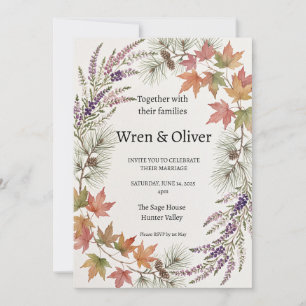 Convite de Casamento do Cardo do Maple Canadense E