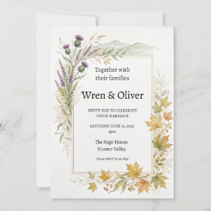 Convite de Casamento do Cardo do Maple Canadense E