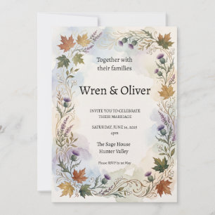 Convite de Casamento do Cardo do Maple Canadense E