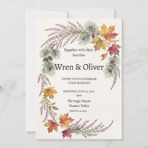 Convite de Casamento do Cardo do Maple Canadense E