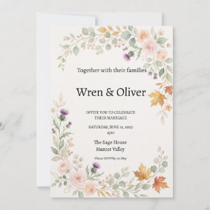 Convite de Casamento do Cardo do Maple Canadense E