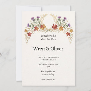 Convite de Casamento do Cardo do Maple Canadense E