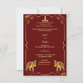 convite de casamento do elefante vermelho do sul d