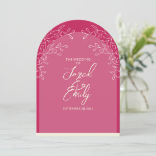 Convite De Casamento Do Estilo De Arca Floral Deli