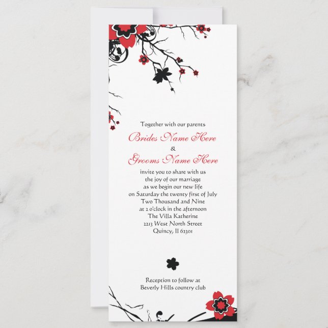 Convite de casamento do Flor de Cereja (Frente)
