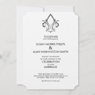 Convite De Casamento Do Ícone Fleur De Lis