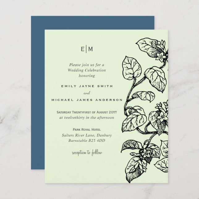 CONVITE DE CASAMENTO do Jardim Botânico do ORÇAMEN (Frente/Verso)