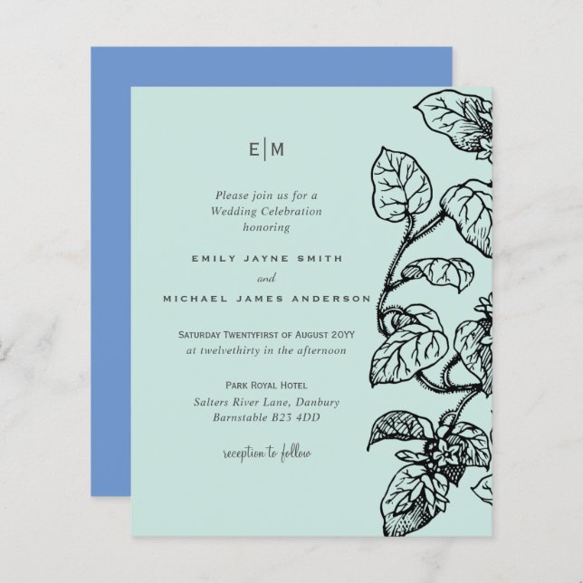 CONVITE DE CASAMENTO do Jardim Botânico do ORÇAMEN (Frente/Verso)