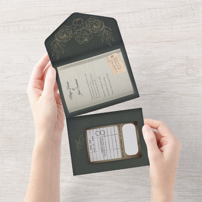 Convite De Casamento Do Livro De Rosas De Sage Gre (Tearaway)