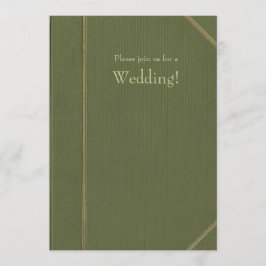 Convite de Casamento do Livro Verde Vintage