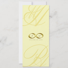 Convite de casamento do logotipo Dourado Love Infi